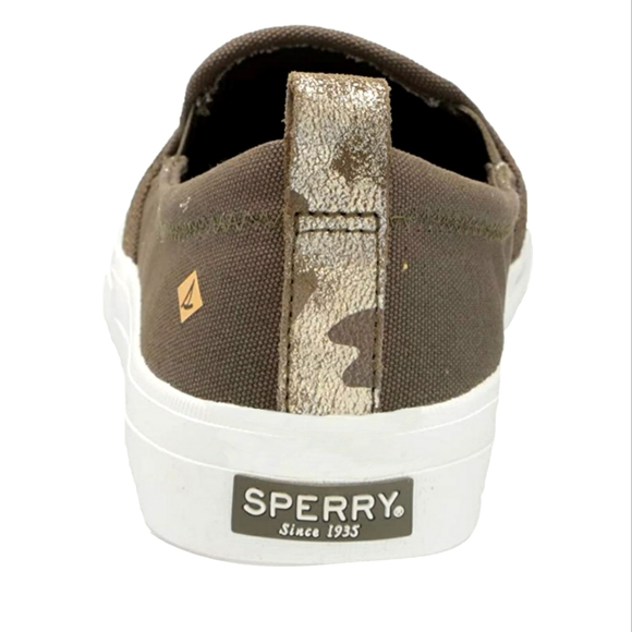 Sperry Olive Camo Slip on 🎉 Women's Pier Wave High Canvas Sneaker NWT - Picture 12 of 15